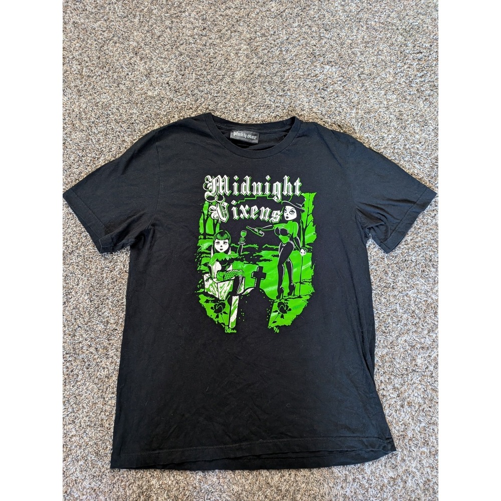 Pinky Star Midnight Vixens T Shirt‎ Black Green Tight Skinny Fit 3X Women's